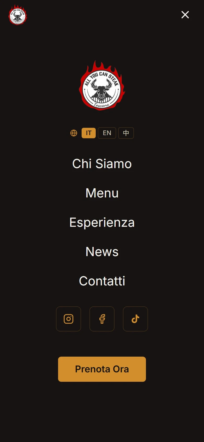 All You Can Steak: la home su telefono