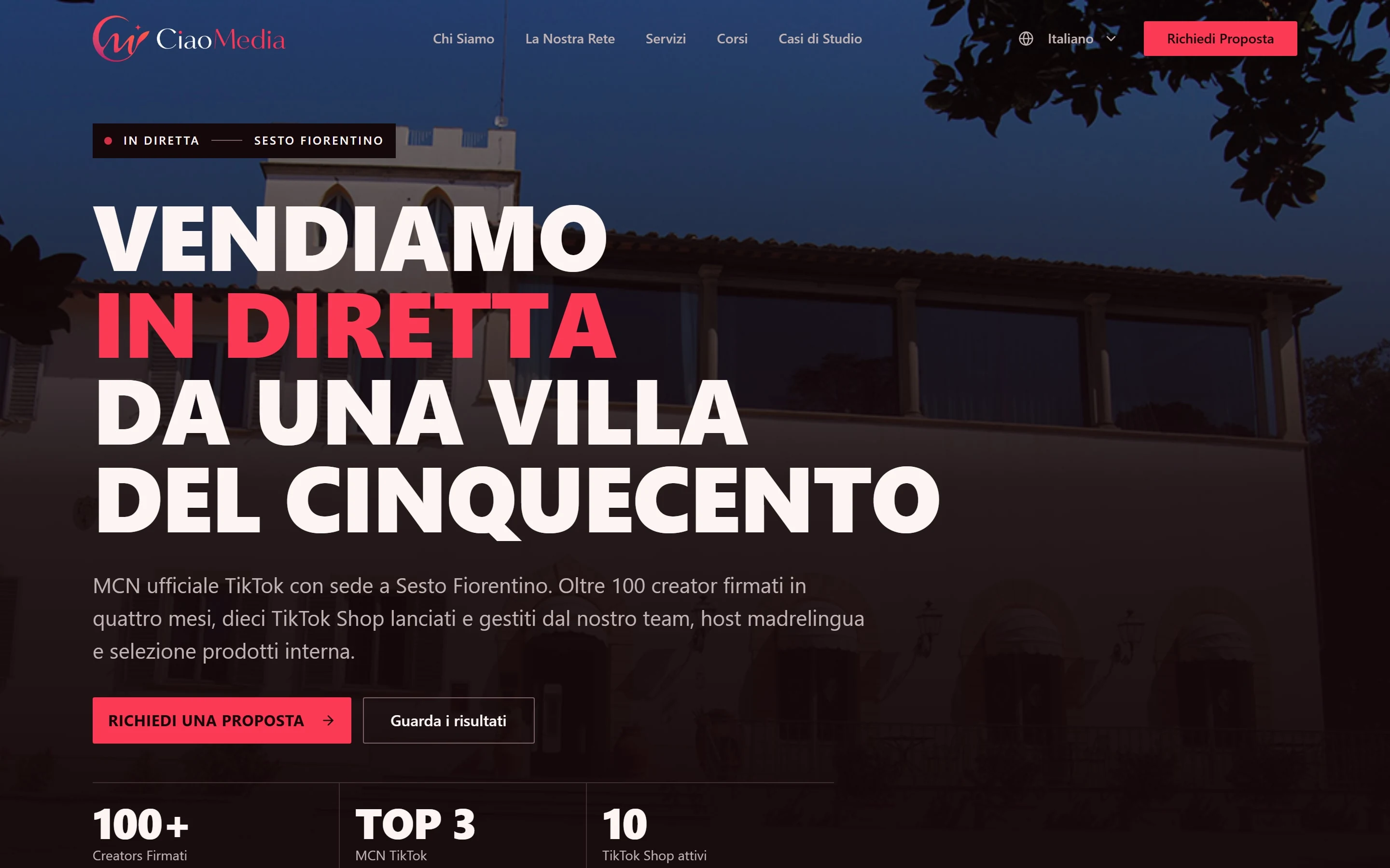 Ciao Media: la home su computer