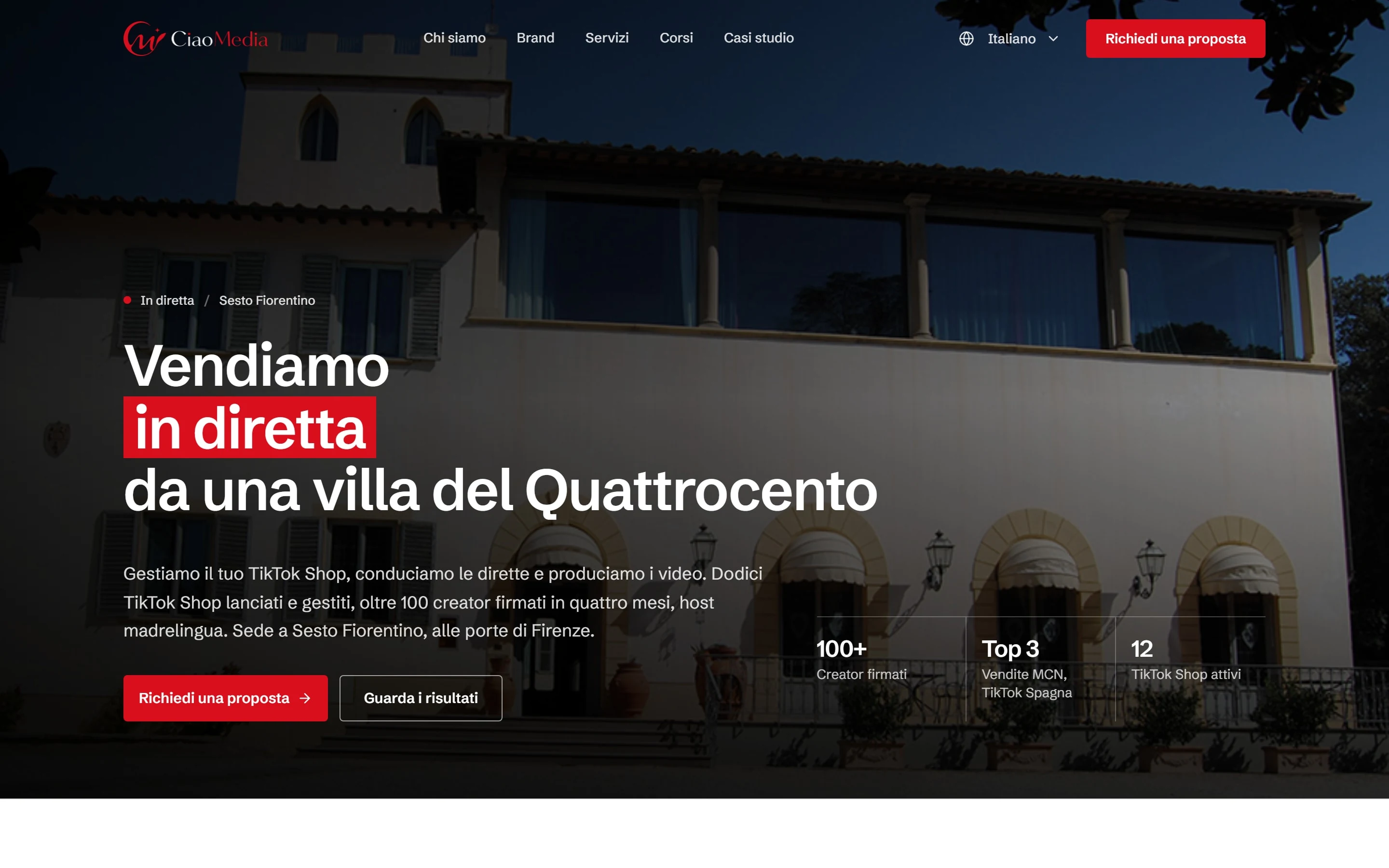 Ciao Media: a página inicial no computador