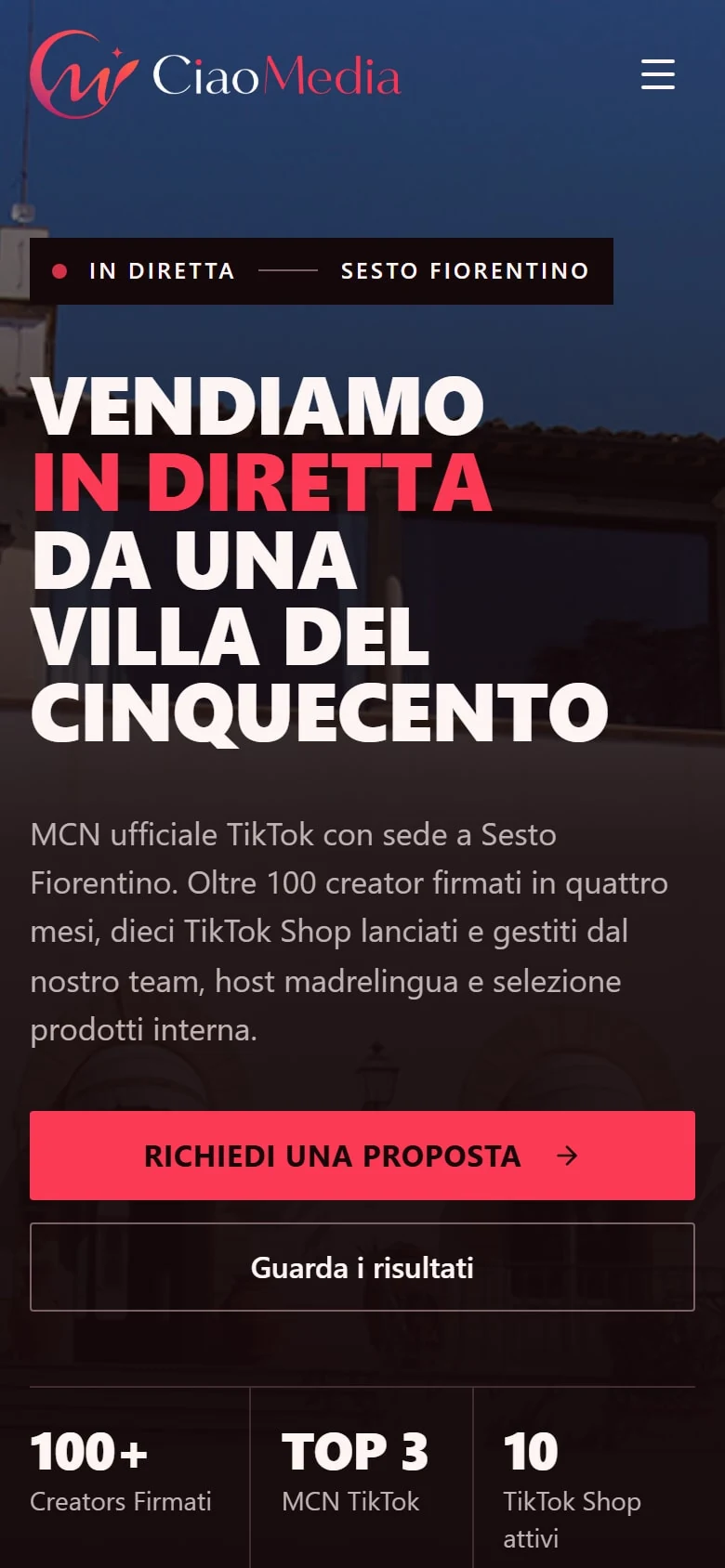 Ciao Media: la home su telefono