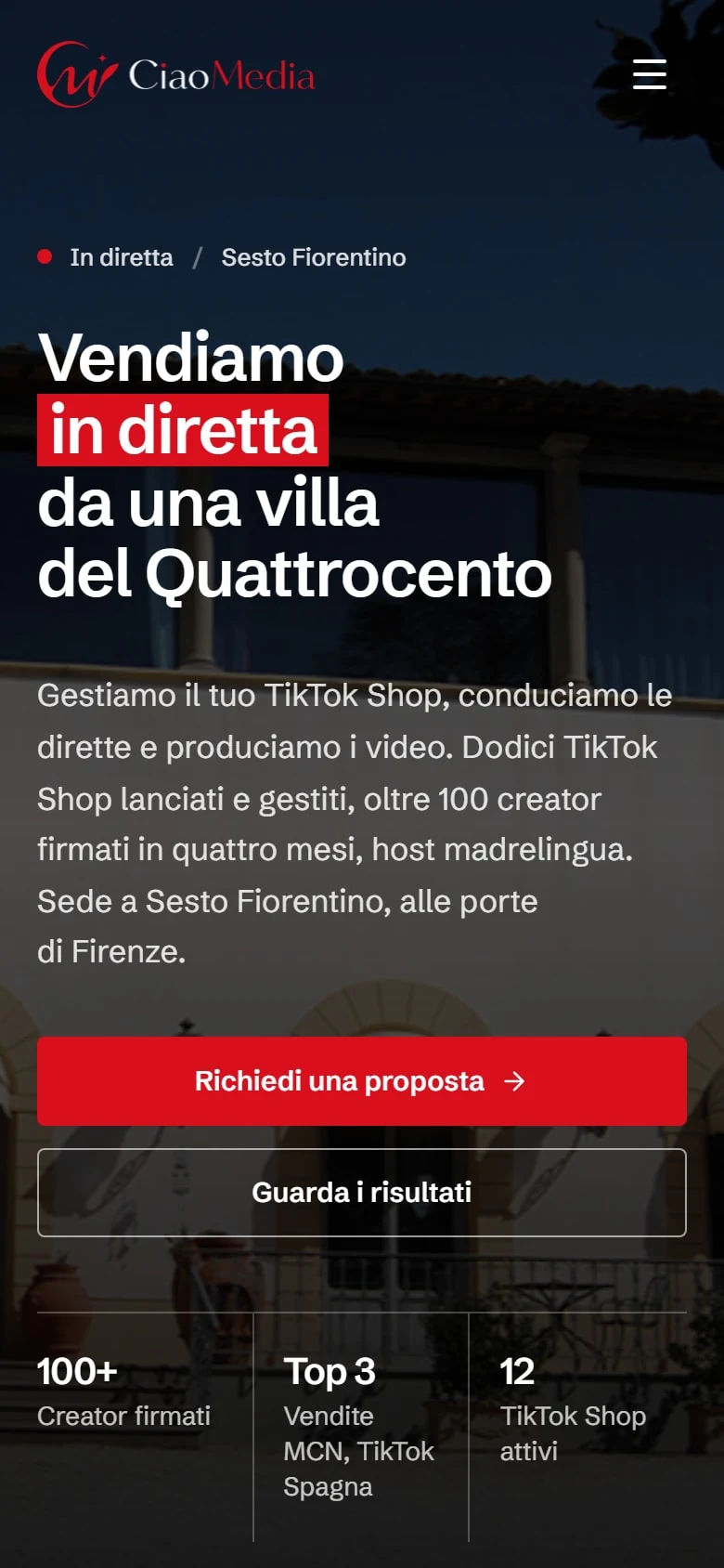Ciao Media: a página inicial no telemóvel