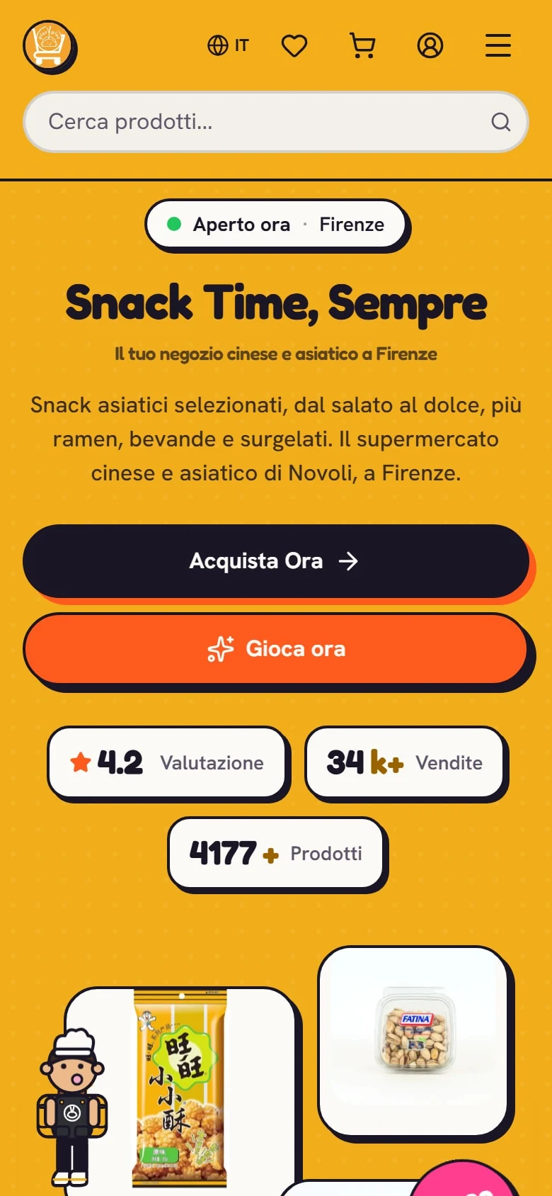 GiaoGiao Market: la home su telefono